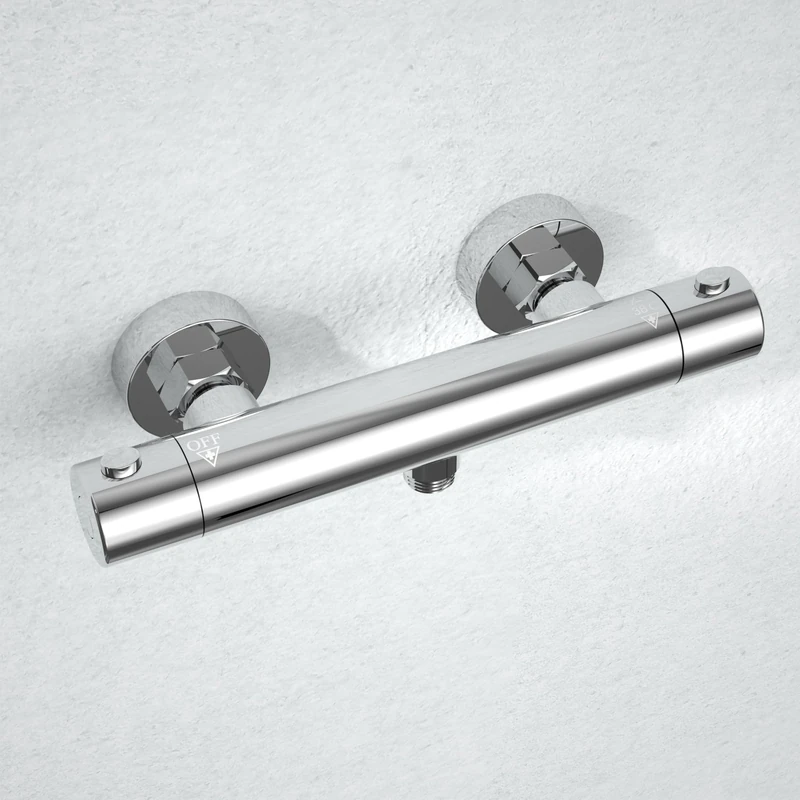 Görbach Thermostatic Shower Mixer Tap Wall Mounted Anti Scald Shower Faucet with Constant Temperature Control for Shower and Bath Chrome