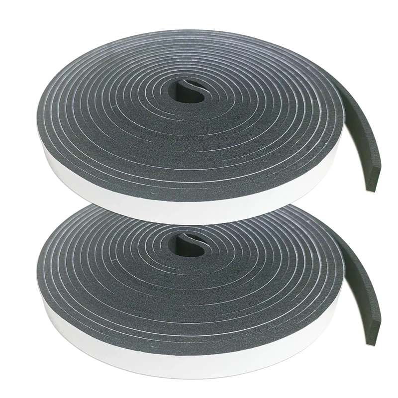 GuangTouL Self Adhesive Weather Stripping Tape, 12mm x 3mm x 5m, Pack of 2 Rolls, Thin Seal for Doors, Windows, Cabinets & DIY Projects