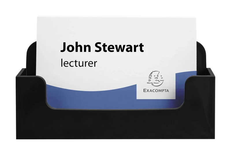 EXACOMPTA - Ref 71014D - Box of 16 business card dispensers - 1 compartment 18 mm deep for 50 business cards - Dimensions: Depth 3.4 x Width 10.2 x Height 4.8 cm - Black