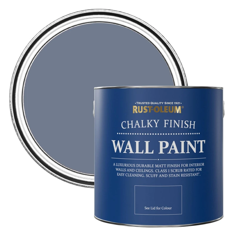 Rust-Oleum Blue Matt Emulsion Wall Paint - Hush 2.5L