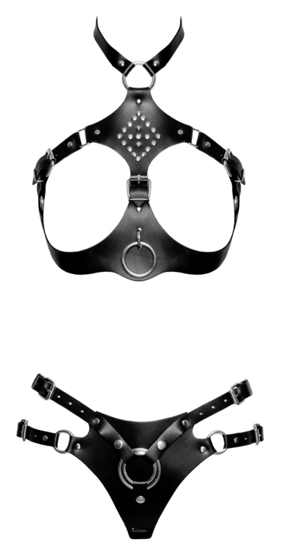 Zado Leather Harness Set Black One Size