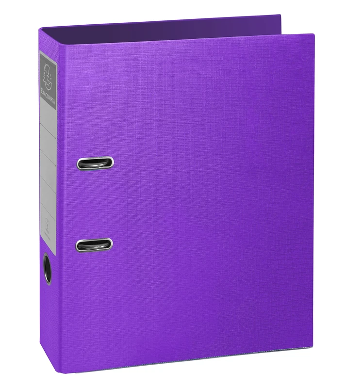 Exacompta - Ref 53657E - Box of 10 Prem'Touch Teksto Lever Arch Files - 80mm Spine - 80mm Mechanical - Grip Eyelet - External Dimensions 32 x 29 cm - File Format A4 - Purple