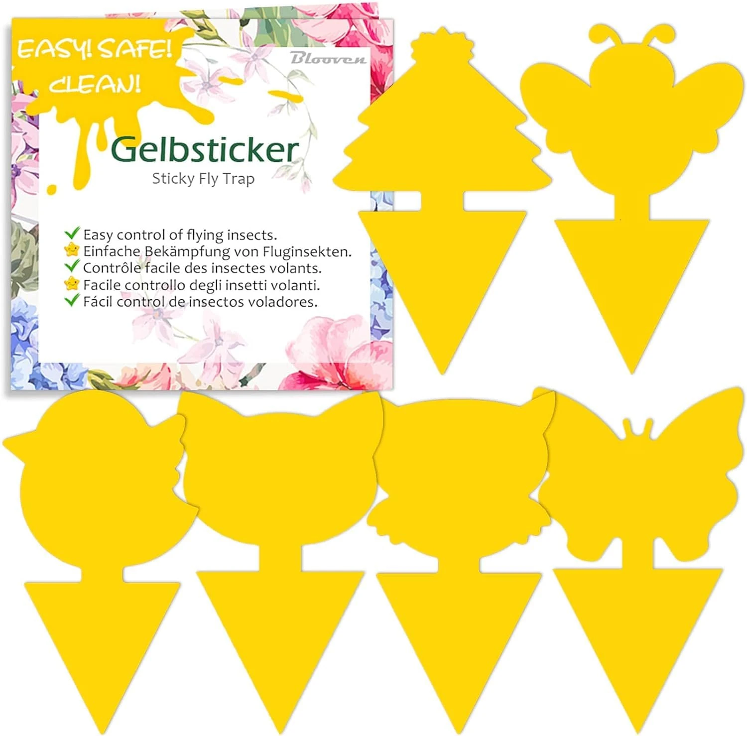 60 PCS Fruit Fly Traps, Double-sided Fungus Gnat Sticky Catcher For Multiple Insects, Plant Fly Control Indoor (60 PCS) Yellow