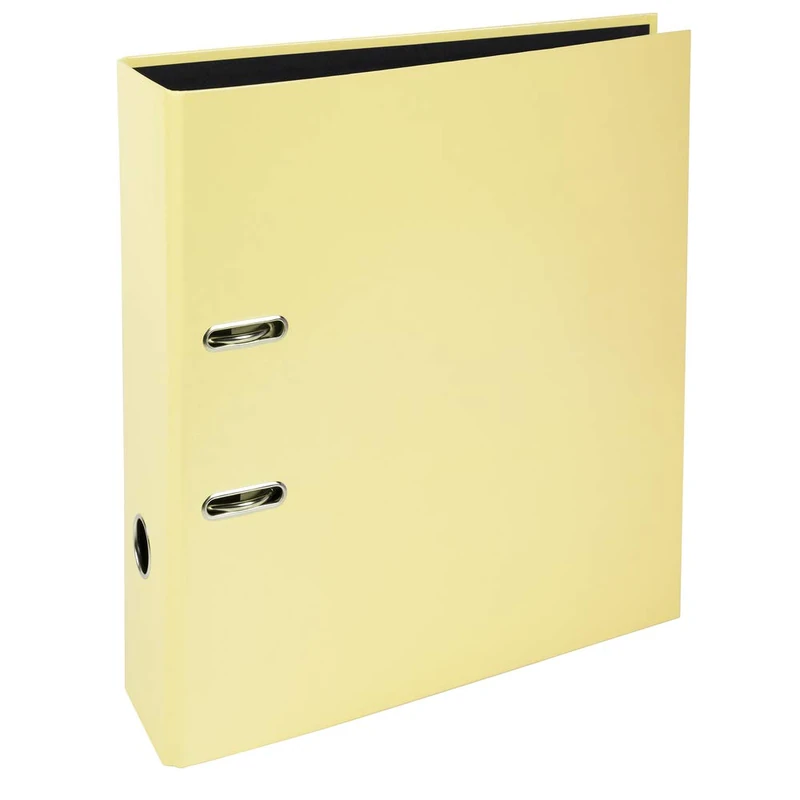 Exacompta - Ref 53569E - Box of 10 A4 Lever Arch Files Prem'Touch AQUAREL - 80mm Spine - 80mm Mechanical - External Dimensions: 32 x 28.5 x 8 cm - File Format A4 - Lemon Yellow