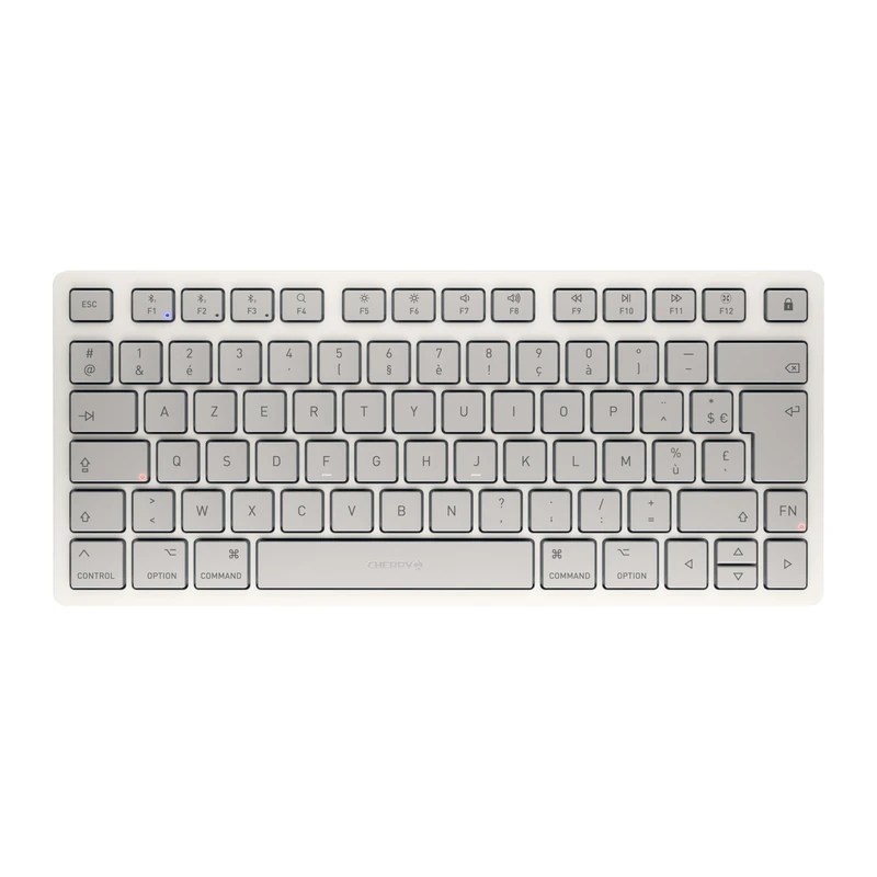 CHERRY KW 7100 MINI BT FOR MAC, Compact Mac Keyboard with 3 Bluetooth Channels, French Layout (AZERTY), Wireless Multi-Device Keyboard, Moonlight White