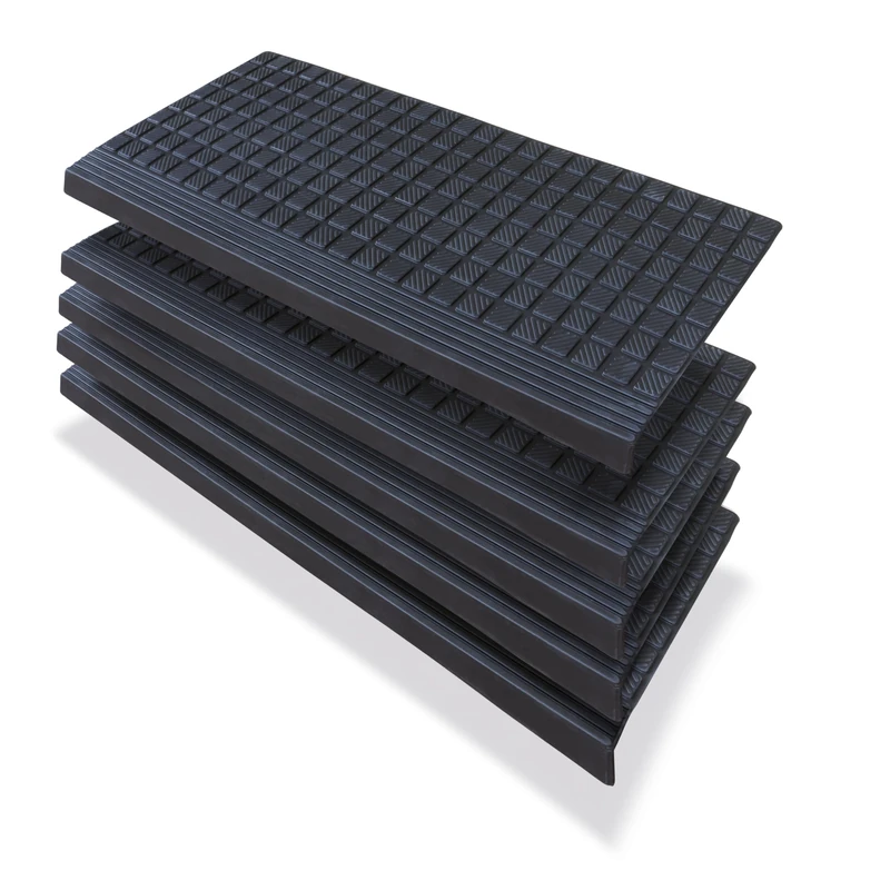 PETEX 5 x Stair Mats with Angle Edge Rubber for Indoor and Outdoor Use 64.5 x 25 cm Self-Adhesive Non-Slip