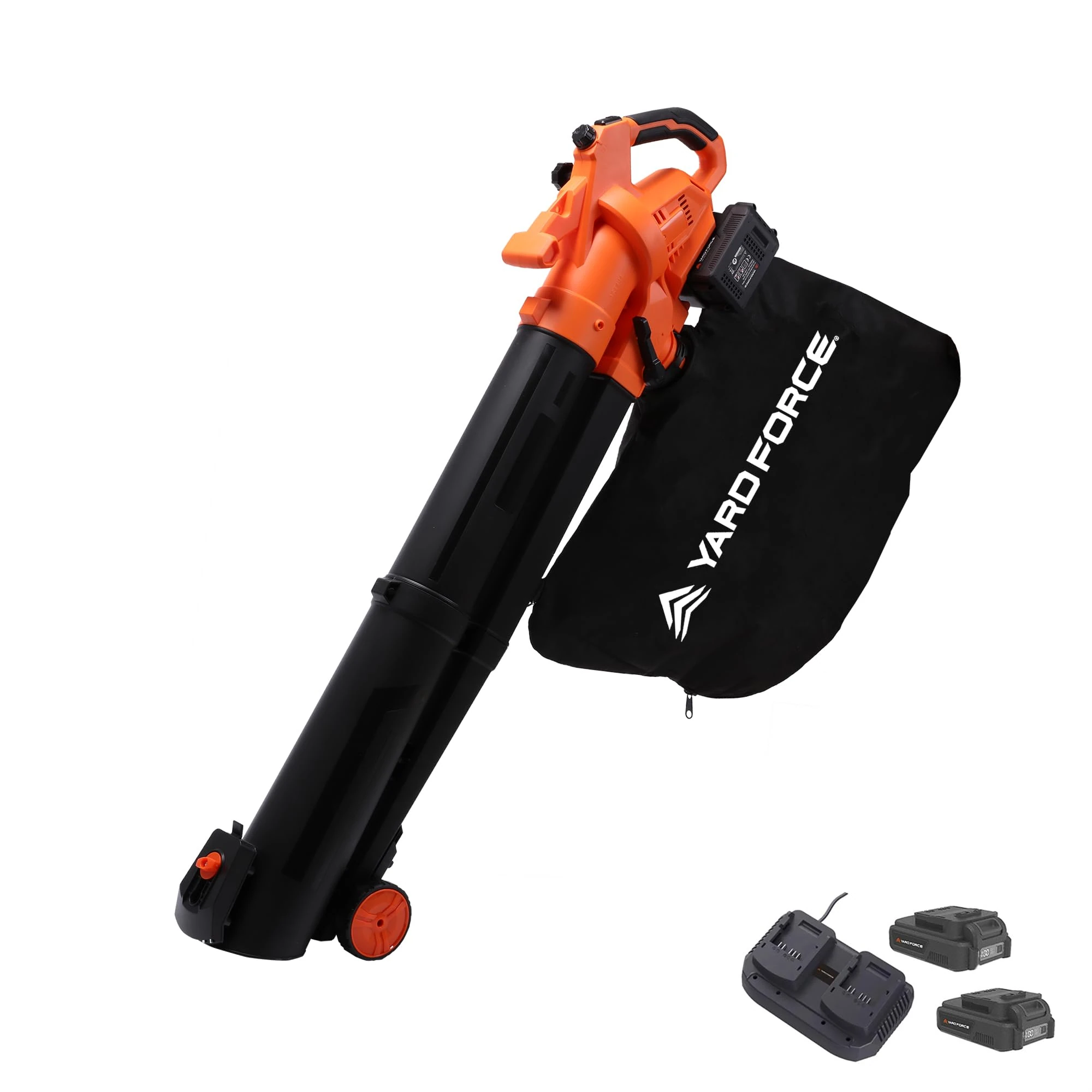 Yard Force LB C20C 40V Cordless Leaf Blower & Vacuum – 3-in-1 Garden Tool with 45L Collection Bag, Mulching Function, Variable Speed, 2 x 20V/4.0Ah Batteries – CR20 Range Compatible