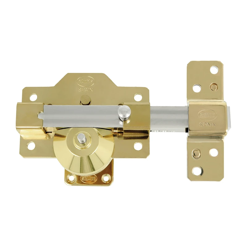 Amig - High Security Lock Model 3 Plus | Steel in Gold Finish | Anti-Drill and Anti-Bumping Protection | Includes 5 Coded Keys and Property Card | 90 x 154 mm