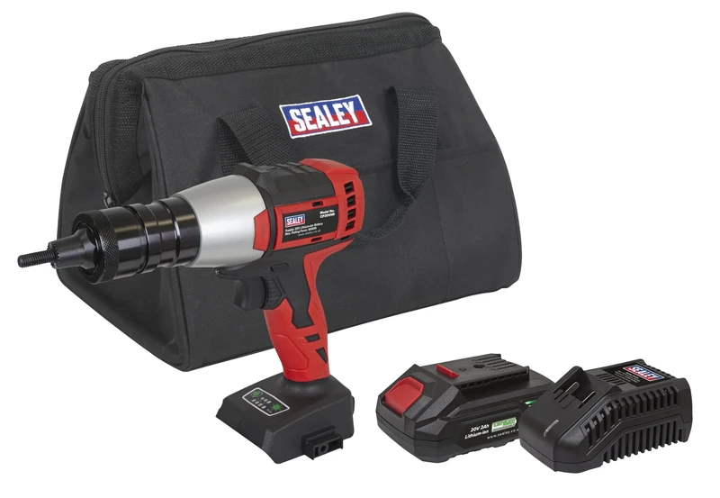 Sealey 20V 2Ah SV20 Brushless Cordless Nut Riveter Kit - CP20VNRKIT1