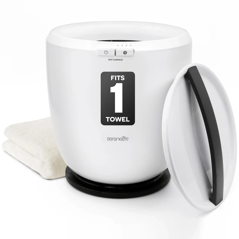 SereneLife Towel Warmer Bucket – Luxury Electric Towel Heater with Auto Shut-Off & Aromatherapy, Fits Large Bath Towel, Blanket, Robe or Pyjamas – Spa & Bathroom Use (Black)