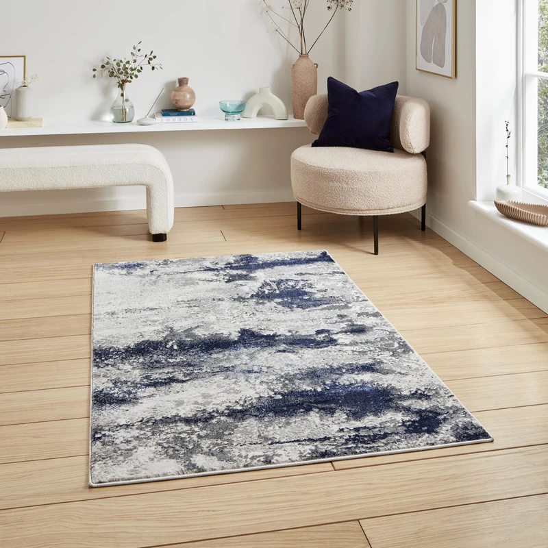 Think Rugs - Artemis Metallic Grey/Navy - 120 x 170