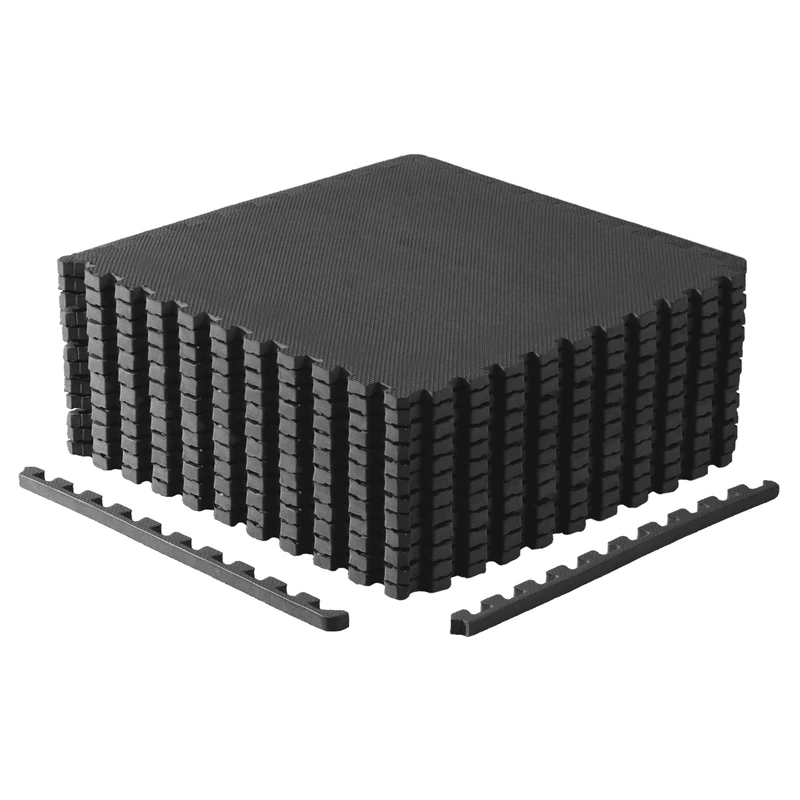 CAP Barbell 2-Pack of Exercise Puzzle Mats 24"x24" x 3/4" T Pattern-Black - Image 1