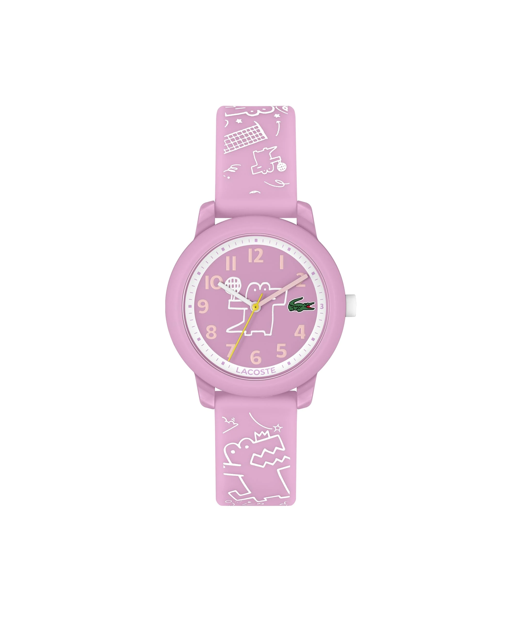 Lacoste Three Hand Quartz Movement Watch for Kids LACOSTE.12.12 Kids Collection with Lavender Silicone Bracelet - 2030058