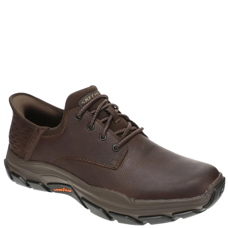 Skechers USA Men's Respected-Garrett Loafer, Red/Brown, 8.5 X-Wide