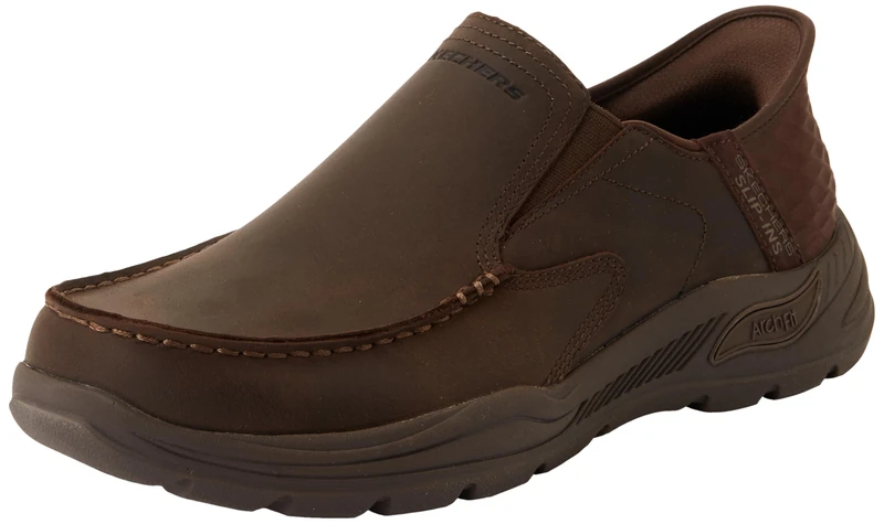 Skechers USA Men's Arch Fit Motley-Milo Moccasin, Cocoa, 13 X-Wide