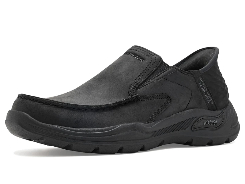Skechers Men's Arch Fit Motley-Milo Slip-On, BBK (Black/Black), 16 X-Wide
