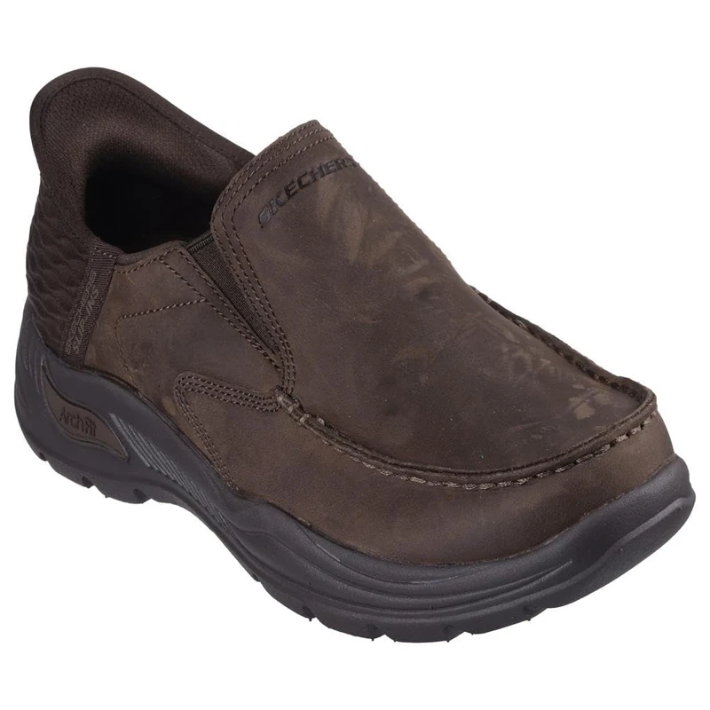 Skechers USA Men's Arch Fit Motley-Milo Moccasin, Cocoa, 6.5 UK