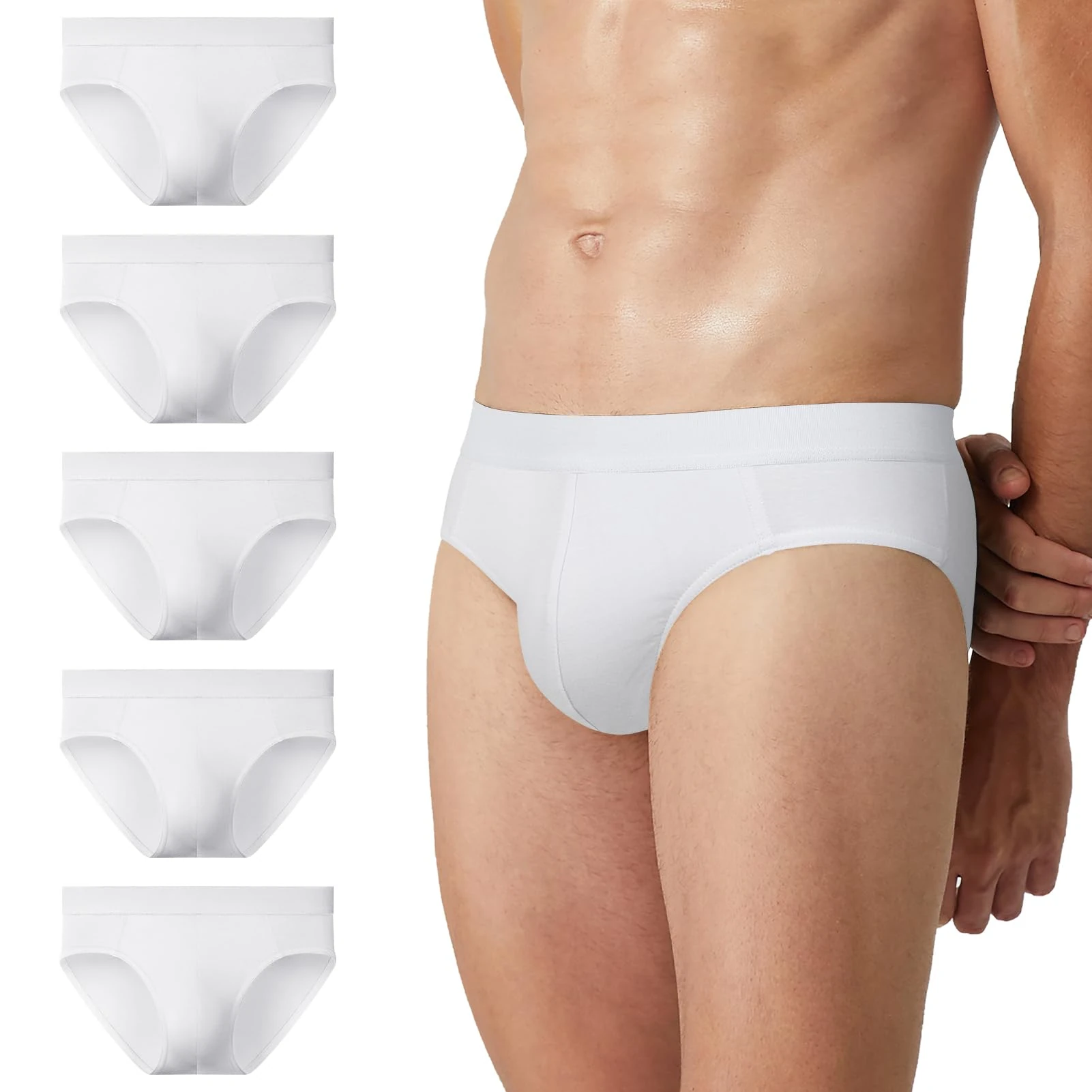 Natural Feelings Men's Underwear Briefs - Soft Cotton Classic Low Rise Soft Waistband XXL