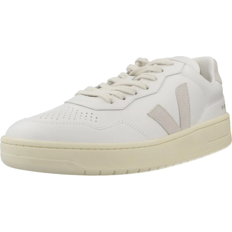Veja V-90 O. T. Lea Men's Ot Leather Side Logo Flat Lace Trainers (White, UK 6)