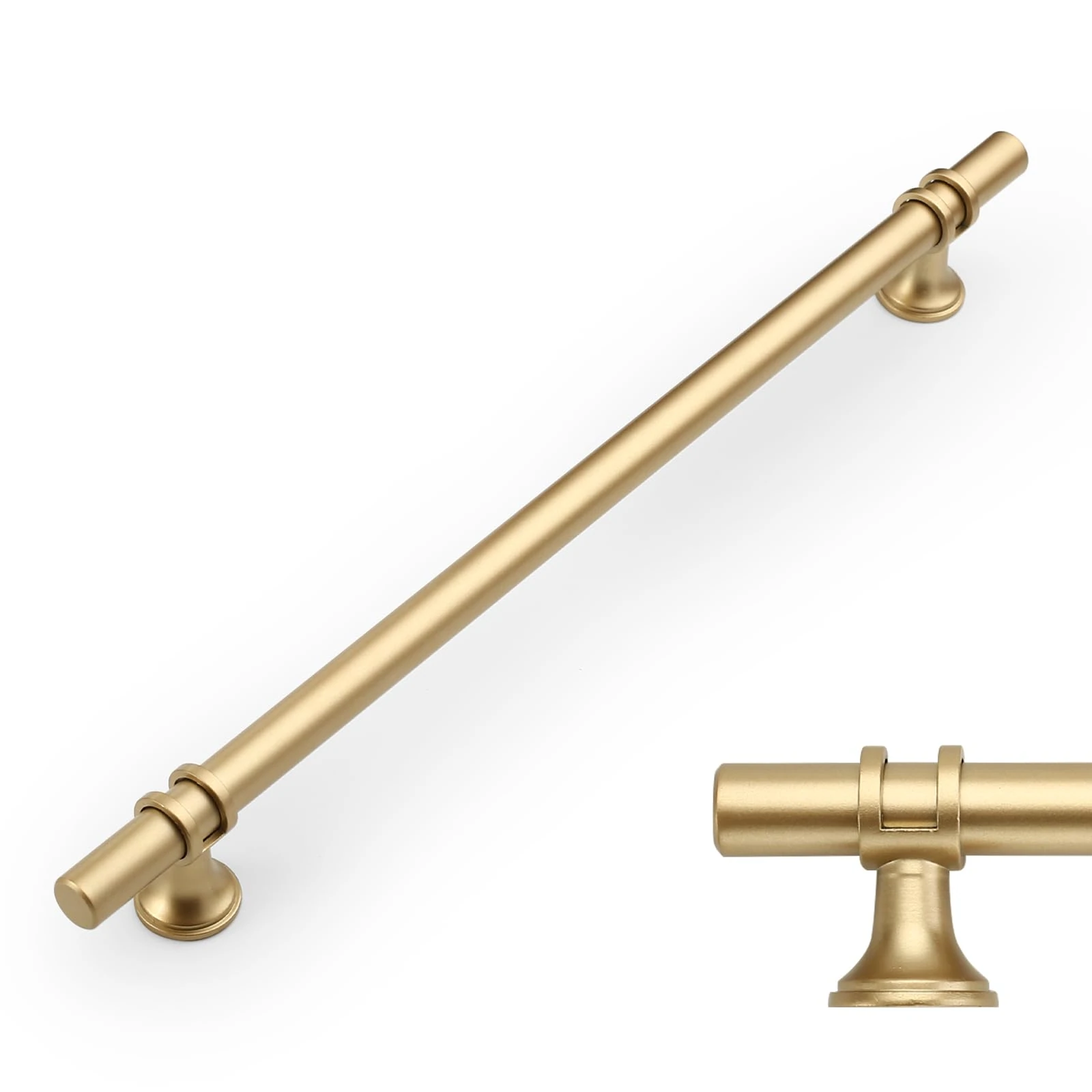 Amerdeco 10 Pack Gold Cabinet Pulls 10 Inch(256MM) Hole Centers Kitchen Cabinet Handles Cabinets Hardware Drawer Pulls AM002