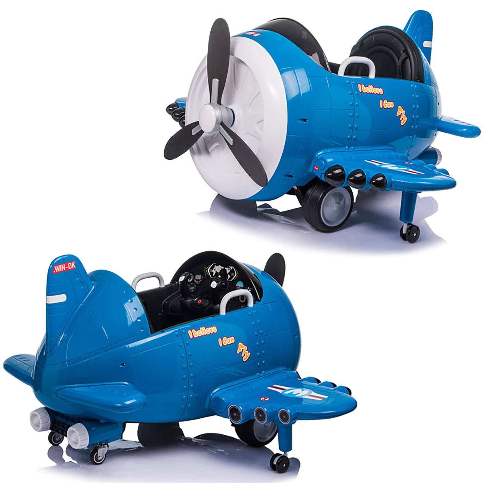 Children's Electric Plane, 360° Remote Control Rotating Retro Propeller Plane with Simulated Sound Effects, Foldable Wings and Rotatable Propeller, 3 Speed Adjustment, Swing Function