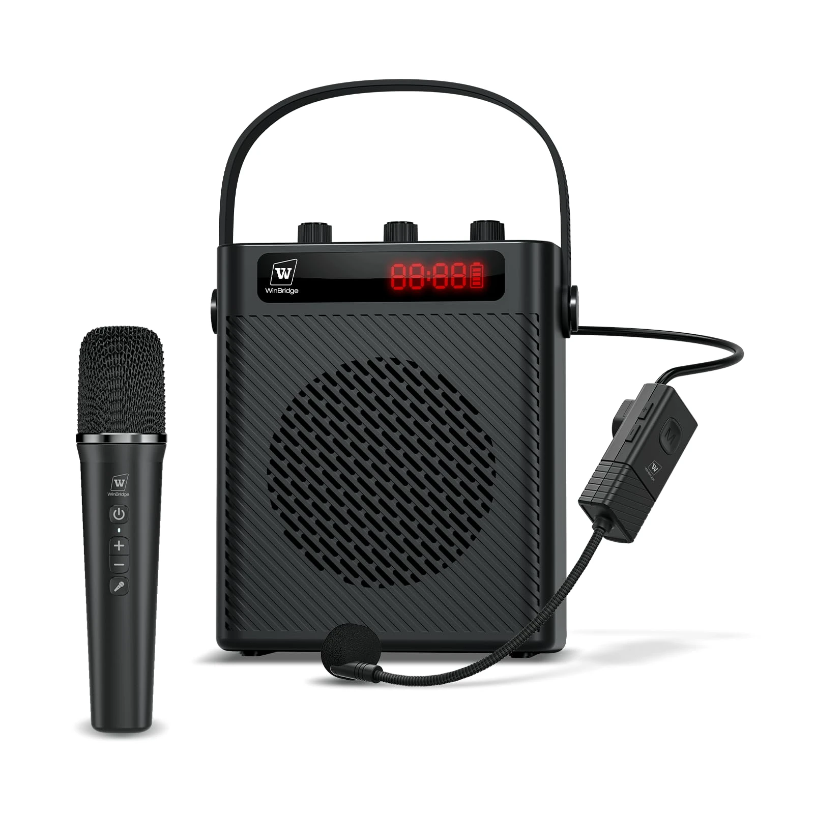 Voice Amplifier Wireless Microphone/Handheld Mic- 40W Portable Microphone and Speaker Wireless karaoke System, Bluetooth Speaker with Mics Personal Pa System, 4 Sound Effects for Teachers Speaking S95