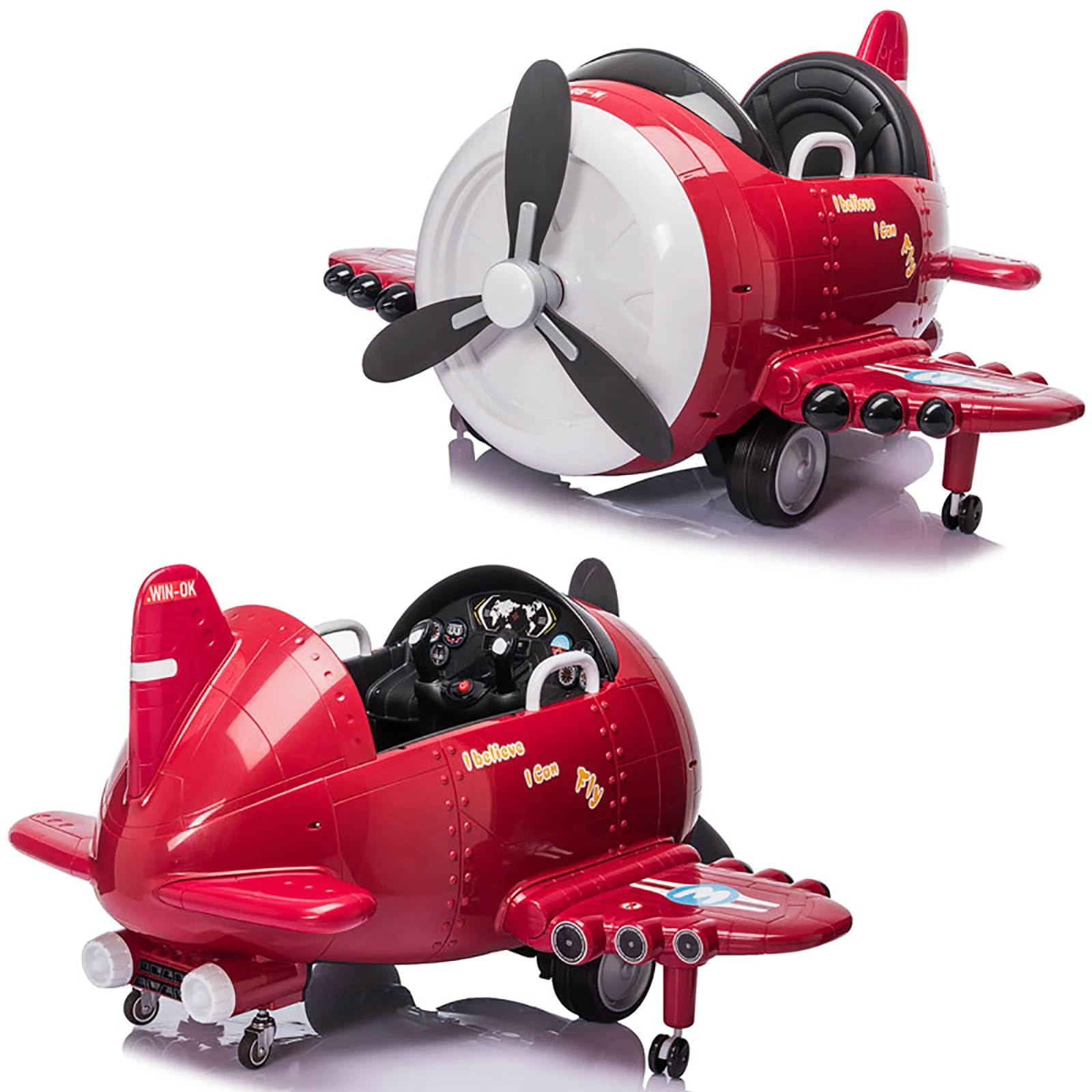 Children's Electric Plane, 360° Remote Control Rotating Retro Propeller Plane with Simulated Sound Effects, Foldable Wings and Rotatable Propeller, 3 Speed Adjustment, Swing Function