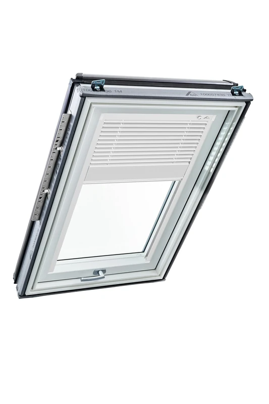 Original Roto ZJA Venetian Blind for Roof Windows - Guide Rail White Aluminium Venetian Blind for Designo R6/R8, i8 and Classic K 64/84 - Size 074/098 07/09 - Colour White - Image 1