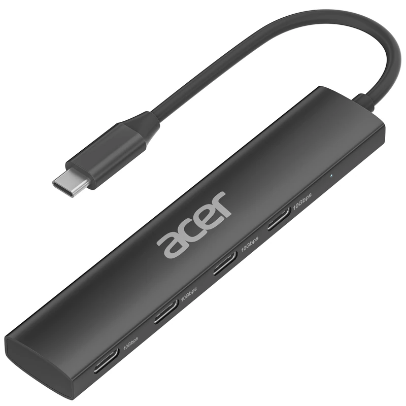 Acer USB C Hub, 10Gbps USB-C Splitter with 4 Type-C 3.2 Port, High Speed USBC Multiport Adapter for MacBook Air/Pro, iPhone 15/16 series, iPad Pro/Air, Surface, Chromebook, Dell XPS, etc - Black