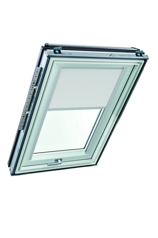Original Roto ZFA Folding Blind for Roto Roof Windows, Guide Rail, White, Pleated Blind for Designo R6/R8, i8 and Classic K 64/84 Roof Windows, Size 074/098, 07/09, Fabric Colour White