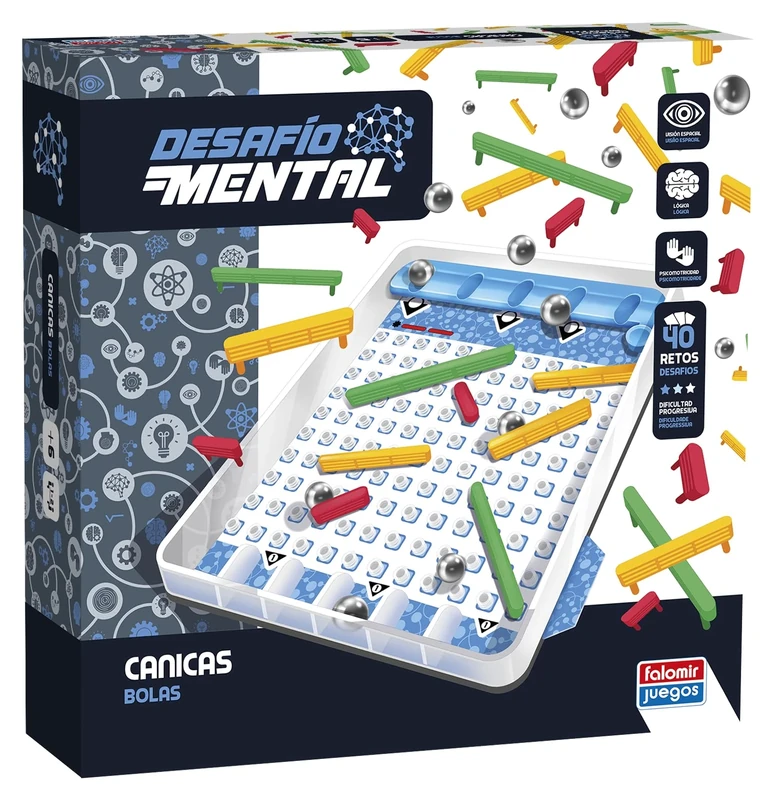 Falomir Mental Challenge Marbles and Barriers Logic and Visual Skill 1 Player (Age 6+)