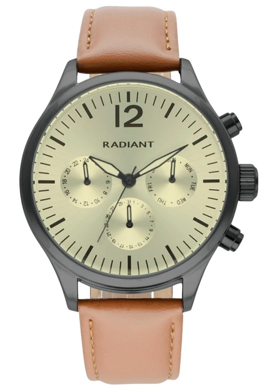 Radiant Team Men's Analogue Quartz Watch with Synthetic Strap RA641704, Brown, Classic