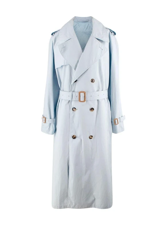Wardrobe.NYC Pre-loved Baby Blue Double Breasted Trench Coat