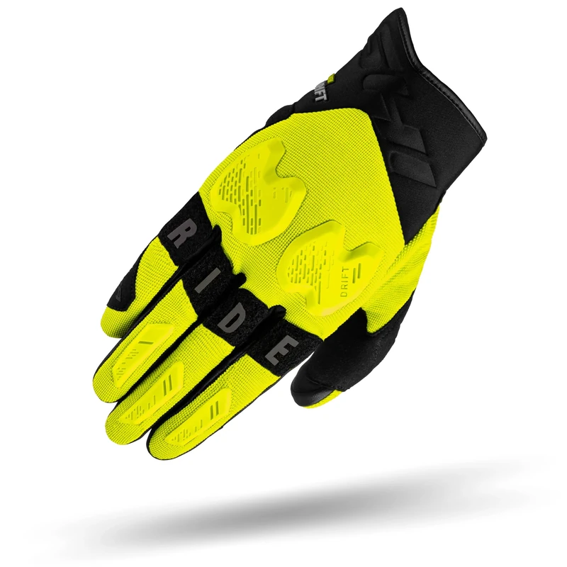 SHIMA DRIFT GLV Motorbike Gloves Men Leather Long Summer Biker Armoured Protectors Motorcycle Perforated Ventilated Reinforced Touchscreen Motorsport Glove Racing Motorbikes (Mens, Fluo, XL)