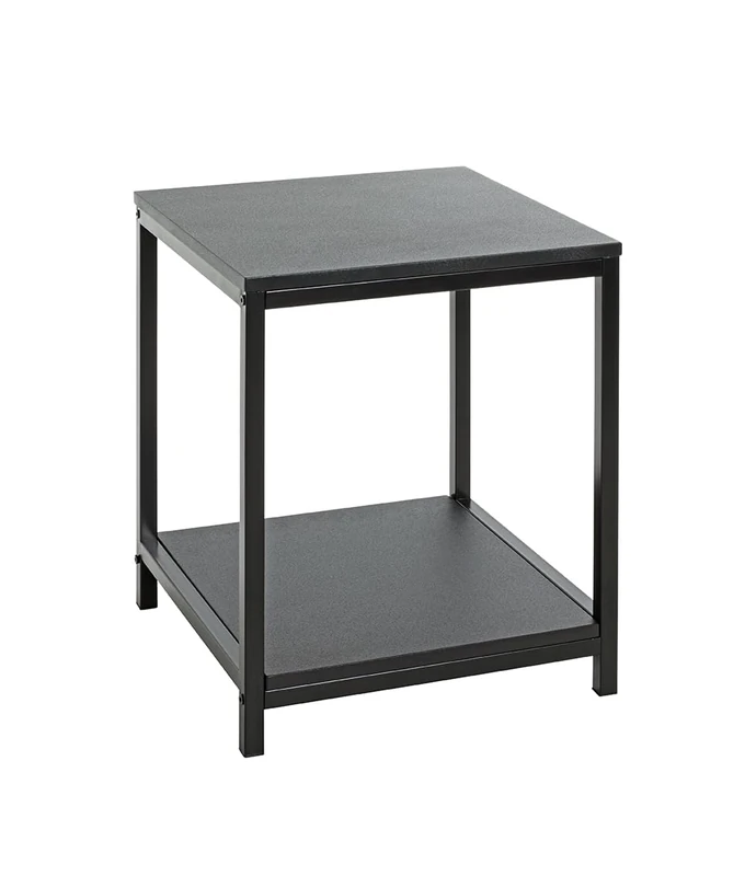HAKU Möbel end table black, MDF, metal - Size: W 40 cm x H 50 cm x D 40 cm, Style: Modern