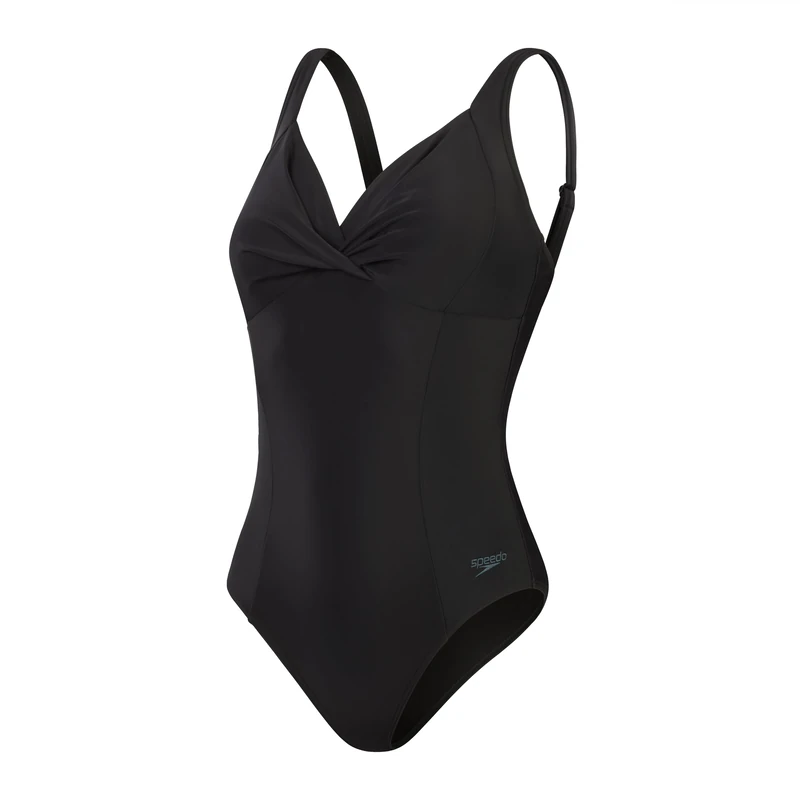 Speedo Women's Shaping Cross Knot One Piece Swimsuit | Shapewear | Beach and Holiday Swimwear Swimwear, Black, 16