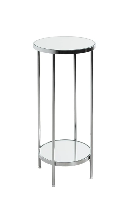 HAKU Möbel flower column chrome, metal, mirror - Size: H 66 cm x Ø 28 cm, Style: Art Deco - Image 1