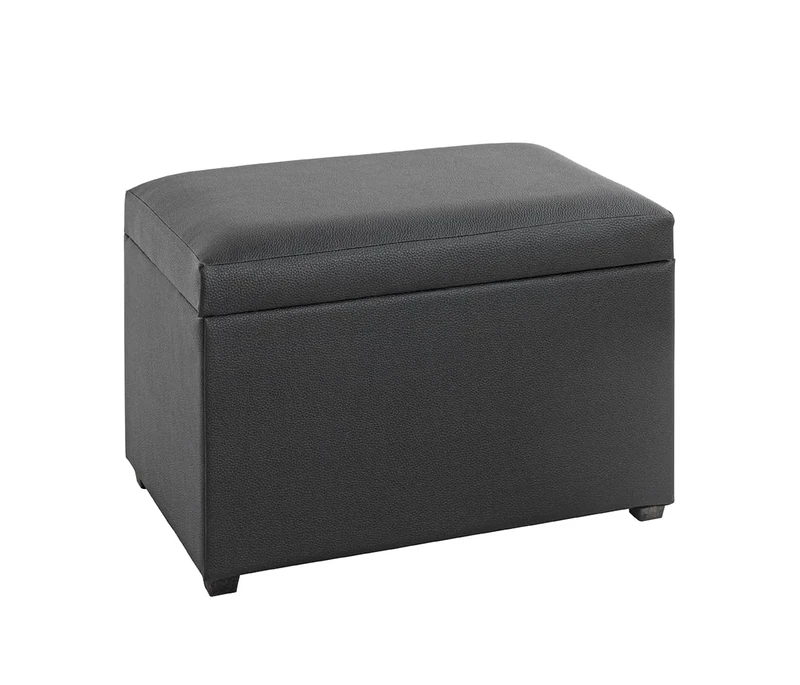 HAKU Möbel Storage Bench Black, Synthetic Fabric With Leather Look, Mdf - Size: W 58 cm X H 42 cm X D 39 cm, Style: Modern