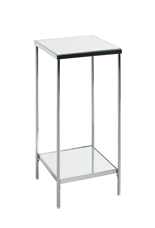 HAKU Möbel flower column chrome, metal, mirror - Size: W 28 cm x H 66 cm x D 28 cm, Style: Art Deco