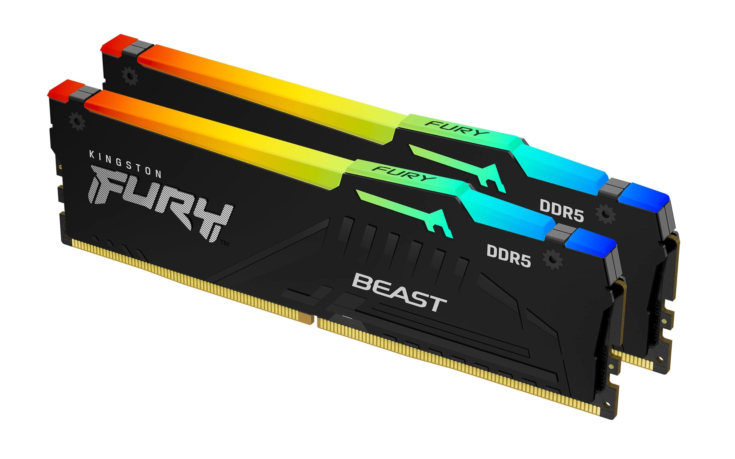 Kingston FURY Beast Black RGB 32GB (2x16GB) 6800MT/s DDR5 CL34 DIMM Desktop Gaming Memory Kit of 2 AMD EXPO/ Intel XMP - KF568C34BBEAK2-32