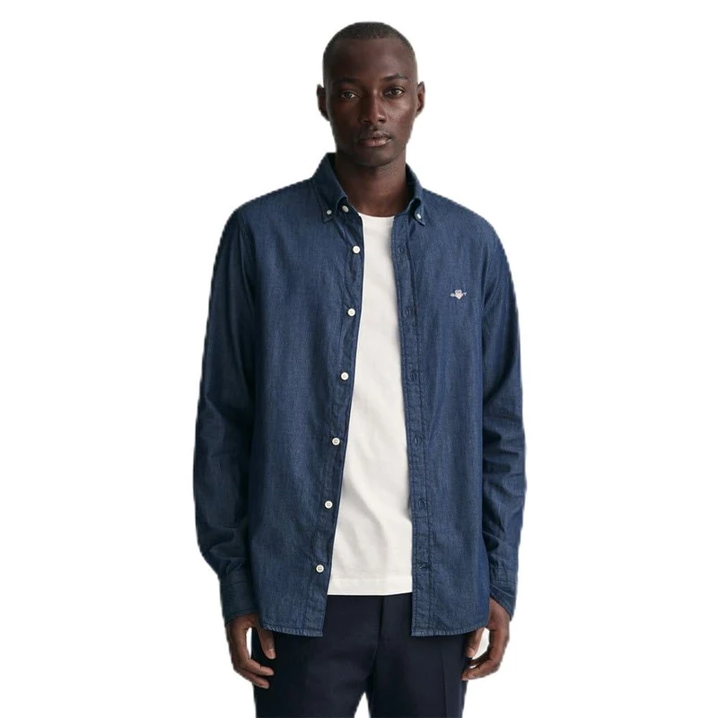 GANT Slim Comic Shirt, Dark Indigo, S Men, Dark Indigo, S