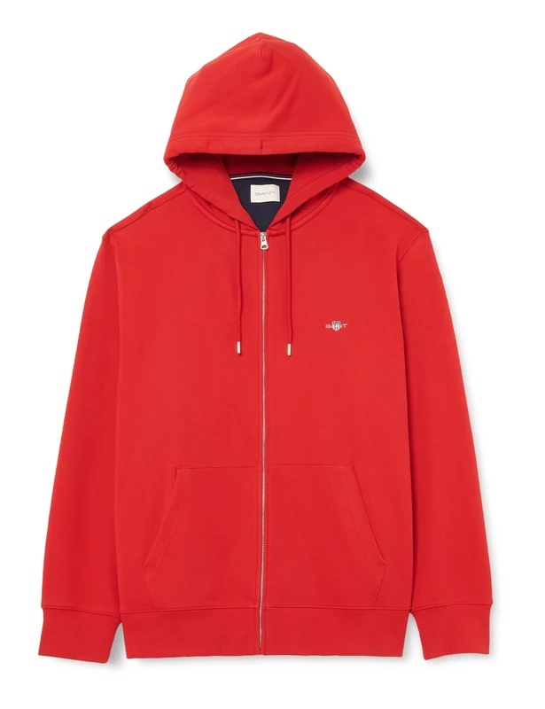 GANT Men's Reg Shield Full Zip Hoodie Sweatshirt, ruby red, 5XL