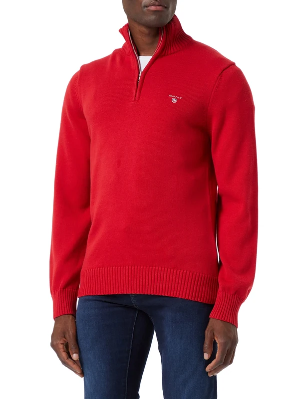 GANT Classic Cotton Half Zip, Ruby red, XXXL