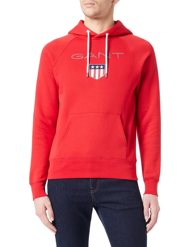 GANT REG Shield Hoodie, ruby red, XXXXXL