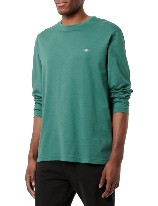 GANT REG Shield LS T-Shirt, Woody Green, S