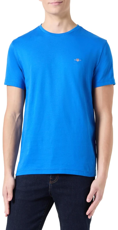 GANT Men's Slim Pique SS T-Shirt, Ruby red, L