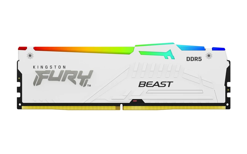 Kingston FURY Beast White RGB 32GB 6000MT/s DDR5 CL30 DIMM Desktop Gaming Memory Single Module AMD EXPO/ Intel XMP - KF560C30BWEA-32 - Image 1