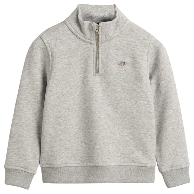 GANT Unisex Kinder SHIELD HALF ZIP SWEAT Sweatshirt, LIGHT GREY MELANGE,