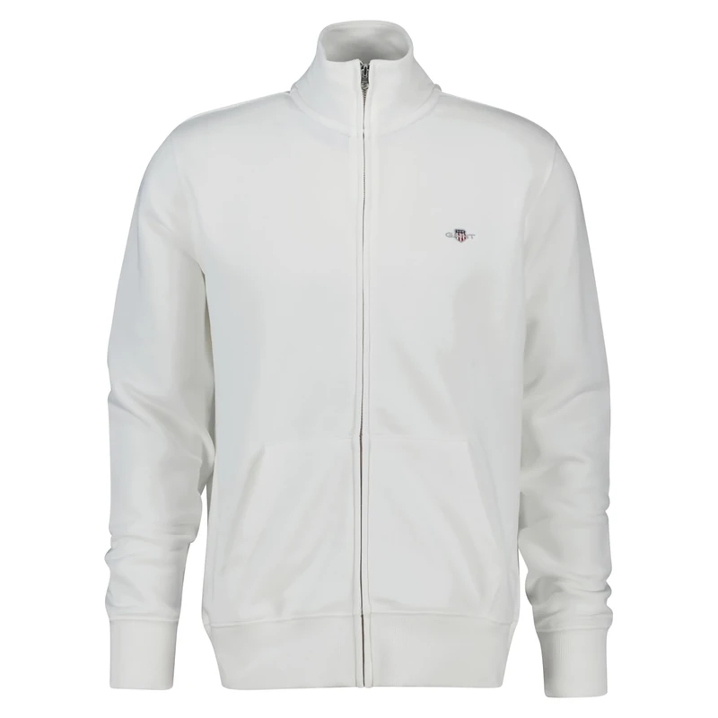 GANT Men's Reg Shield Full Zip Sweat Cardigan Sweater, Eggshell, XXL