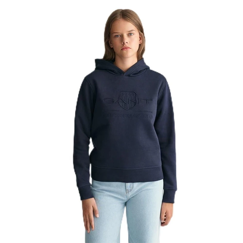 GANT Unisex Kinder Tonal AS Hoodie Hooded Sweatshirt, Evening Blue, 158-164